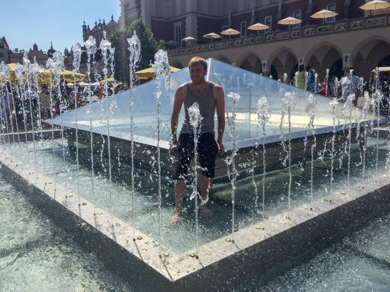 Cooling off in the fountain