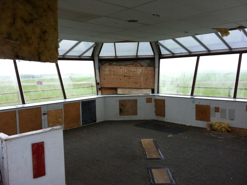 Inside the control tower. All equipment has been removed.